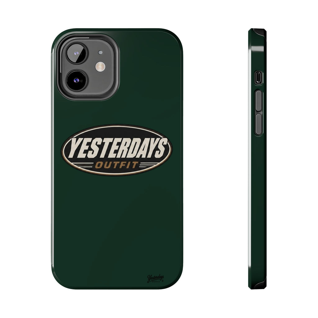 Yesterdays Outfit Logo Tough Phone Case | Retro Oval Badge, Dark Green