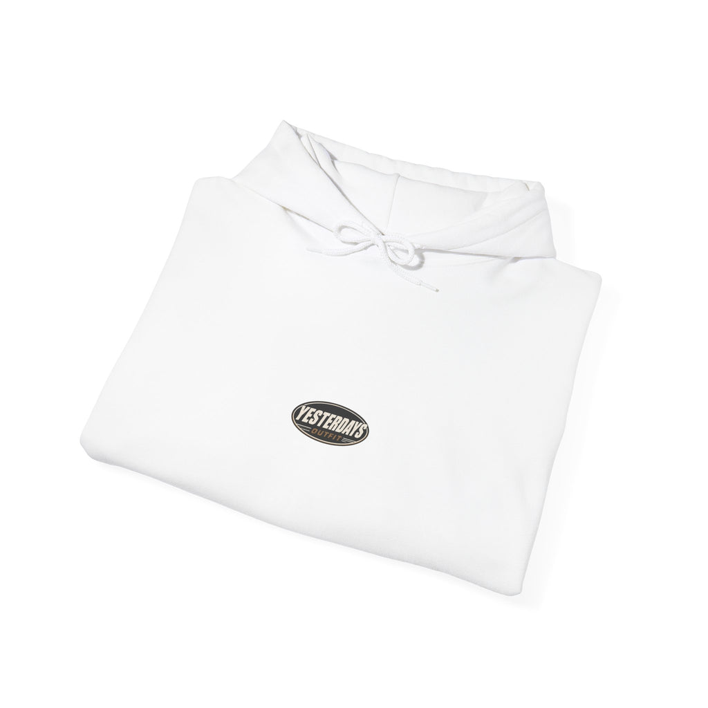 Small Oval Logo Hoodie | Minimal Graphic Front and Sleeve