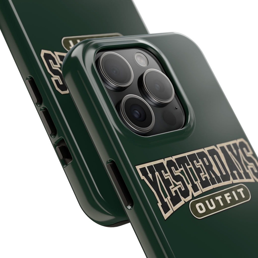 Yesterdays Outfit phone case | Retro collegiate logo, tough protective case