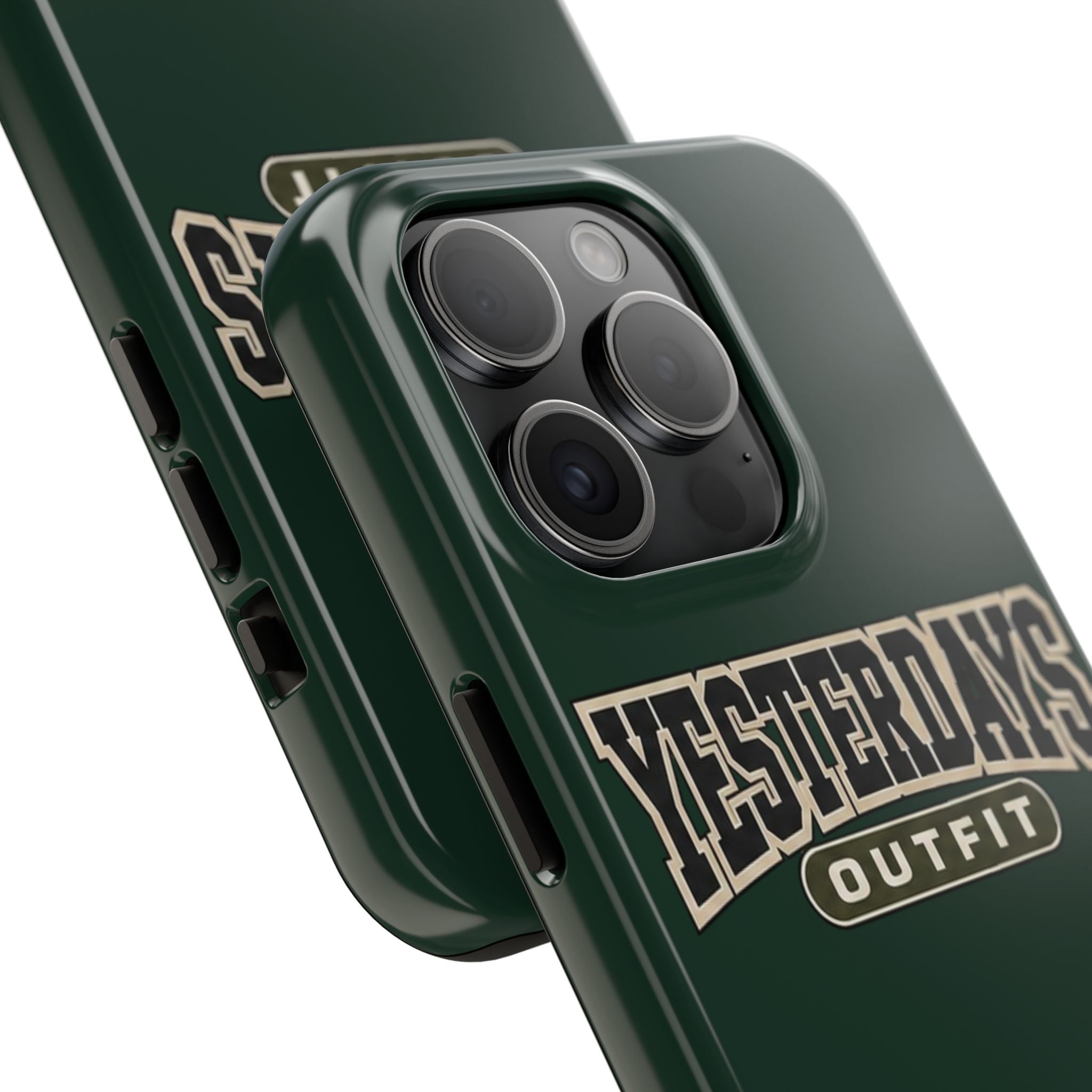 Yesterdays Outfit phone case | Retro collegiate logo, tough protective case