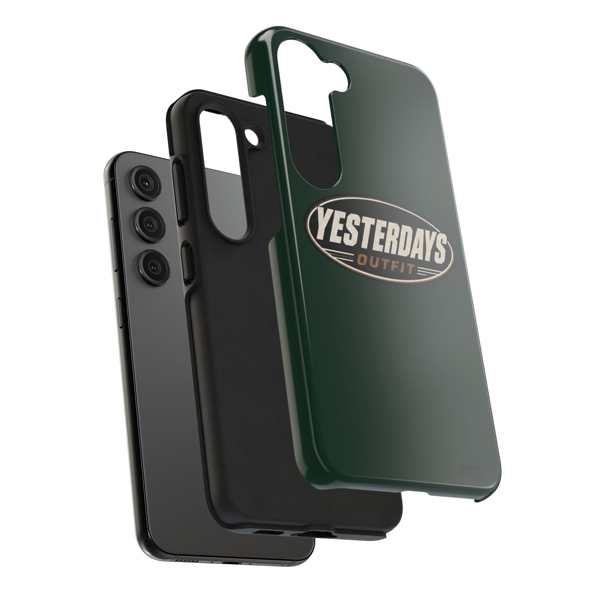 Yesterdays Outfit Logo Tough Phone Case | Retro Oval Badge, Dark Green