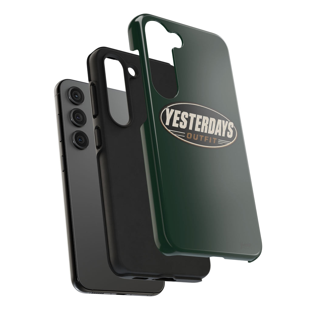 Yesterdays Outfit Logo Tough Phone Case | Retro Oval Badge, Dark Green