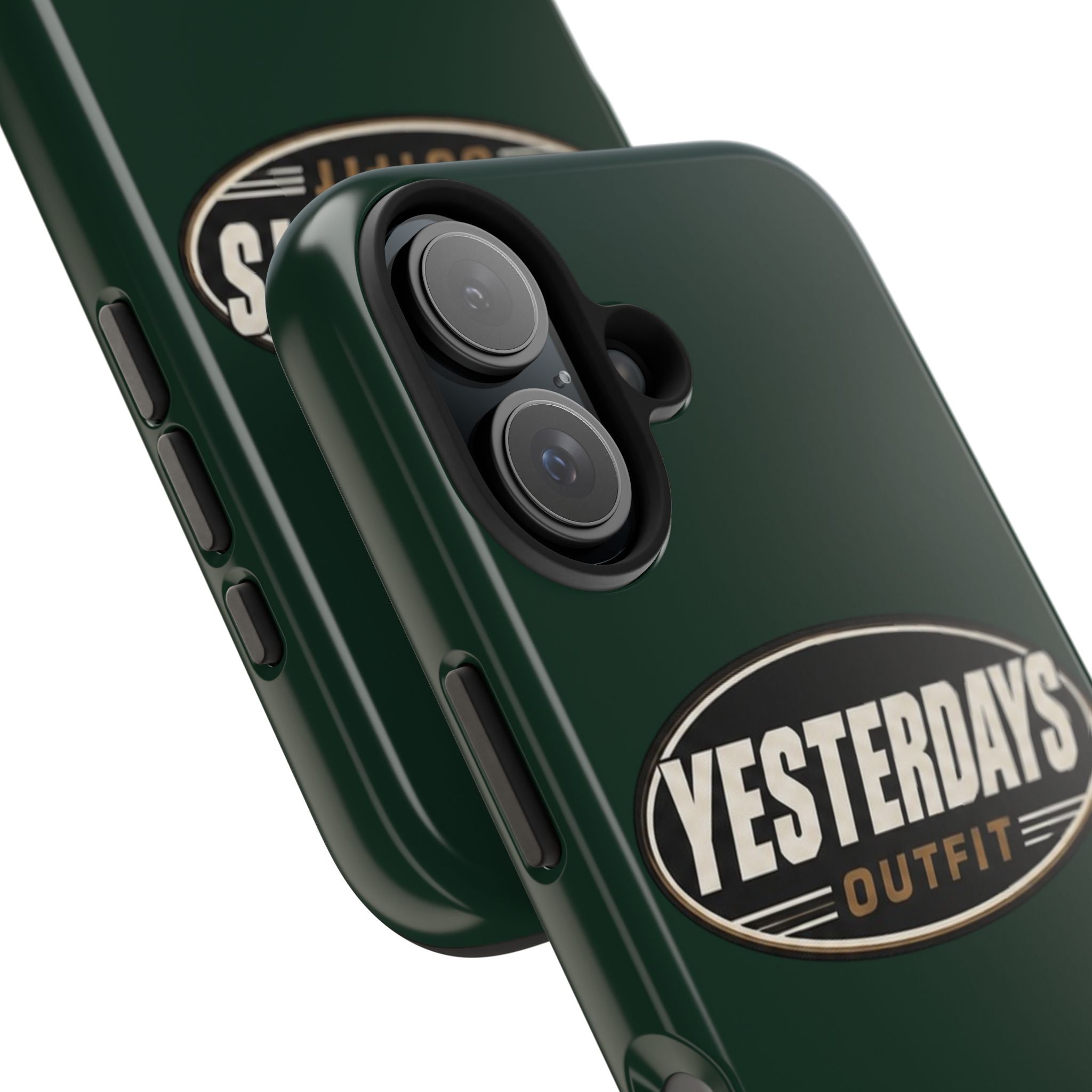Yesterdays Outfit Logo Tough Phone Case | Retro Oval Badge, Dark Green