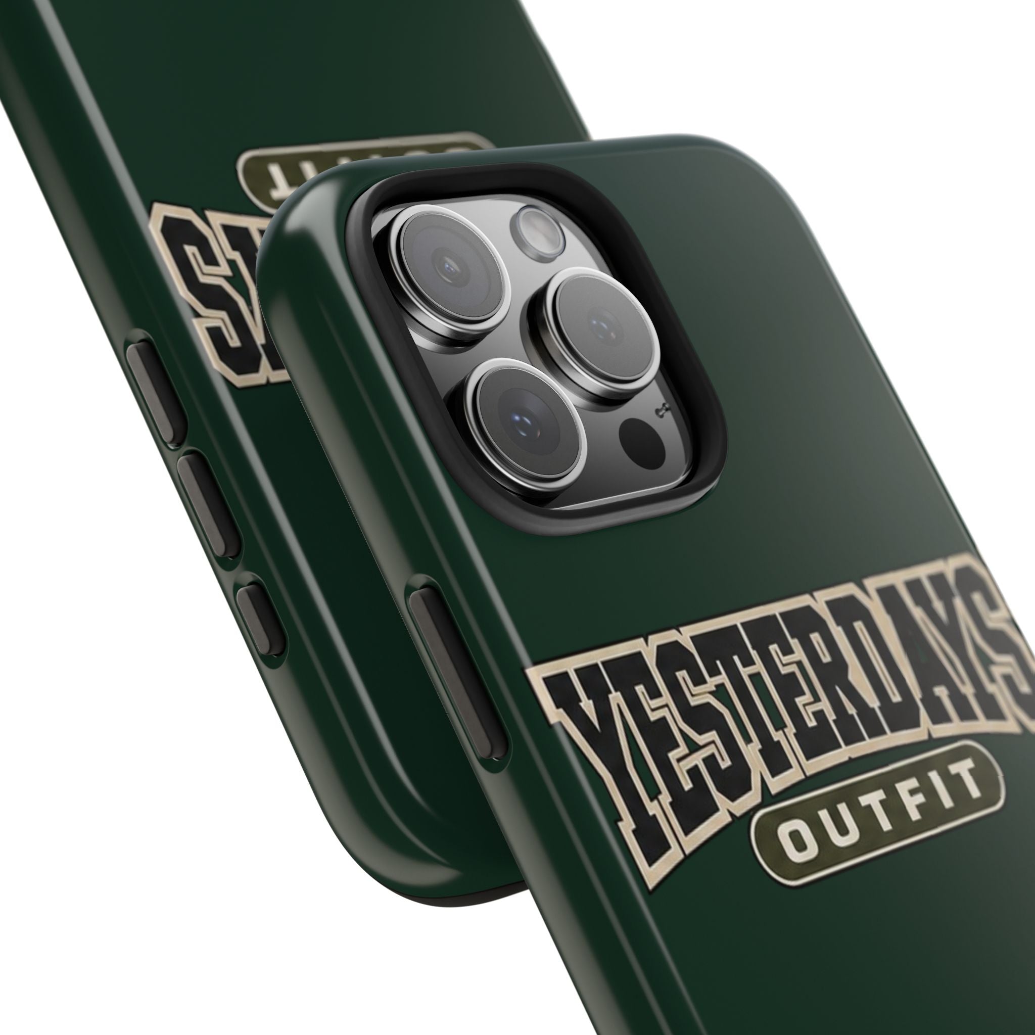 Yesterdays Outfit phone case | Retro collegiate logo, tough protective case