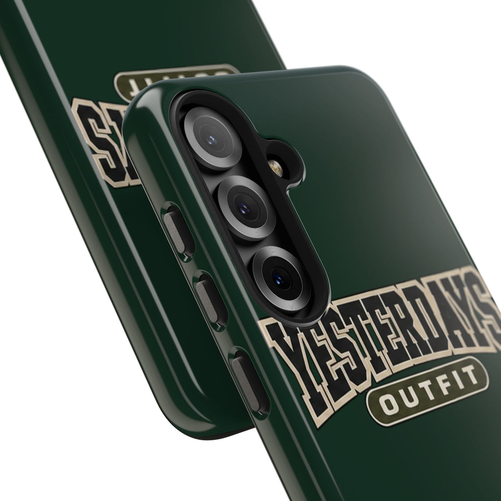 Yesterdays Outfit phone case | Retro collegiate logo, tough protective case