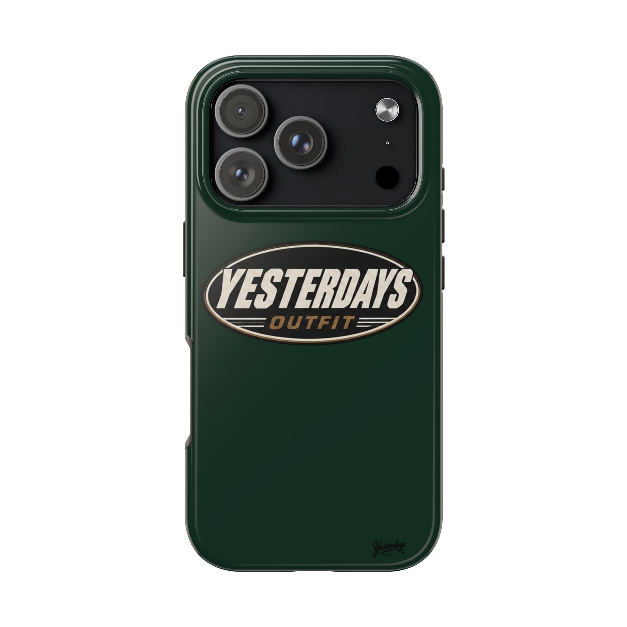 Yesterdays Outfit Logo Tough Phone Case | Retro Oval Badge, Dark Green