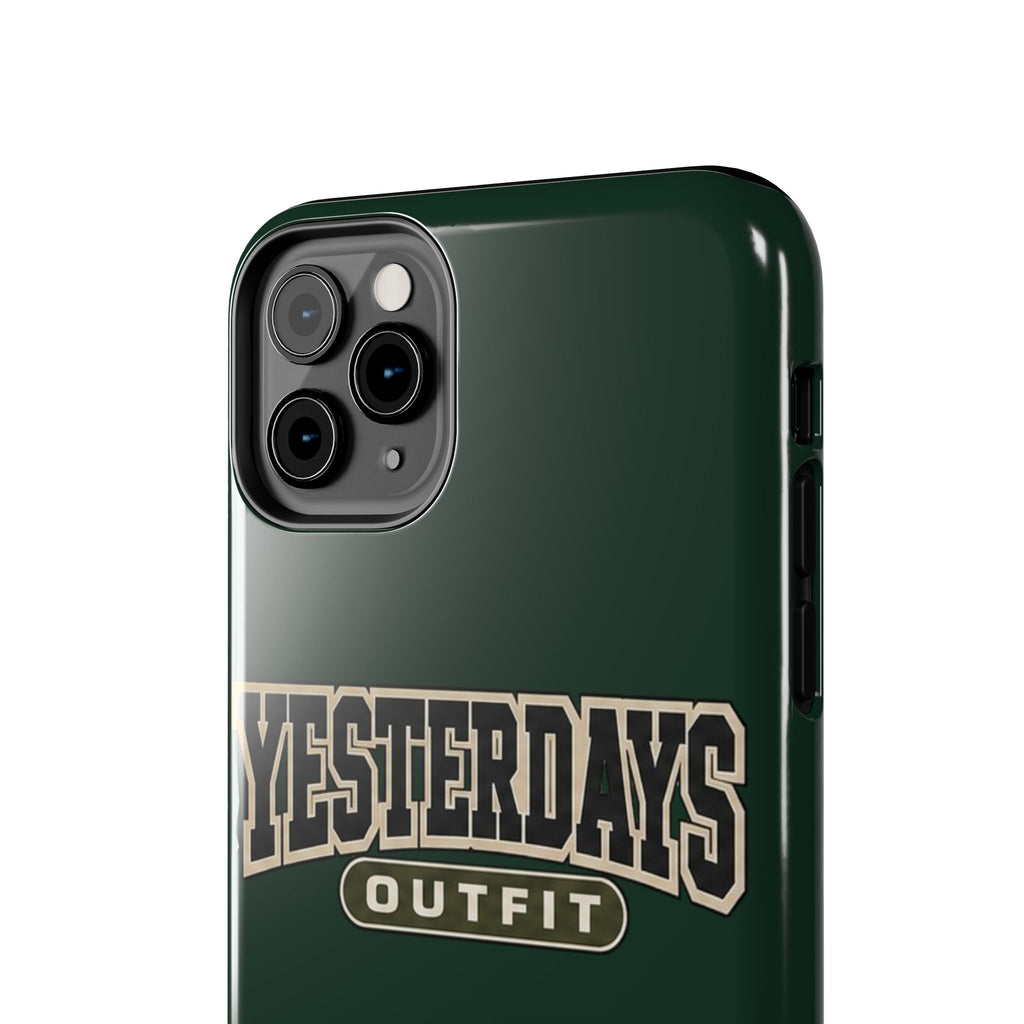 Yesterdays Outfit phone case | Retro collegiate logo, tough protective case