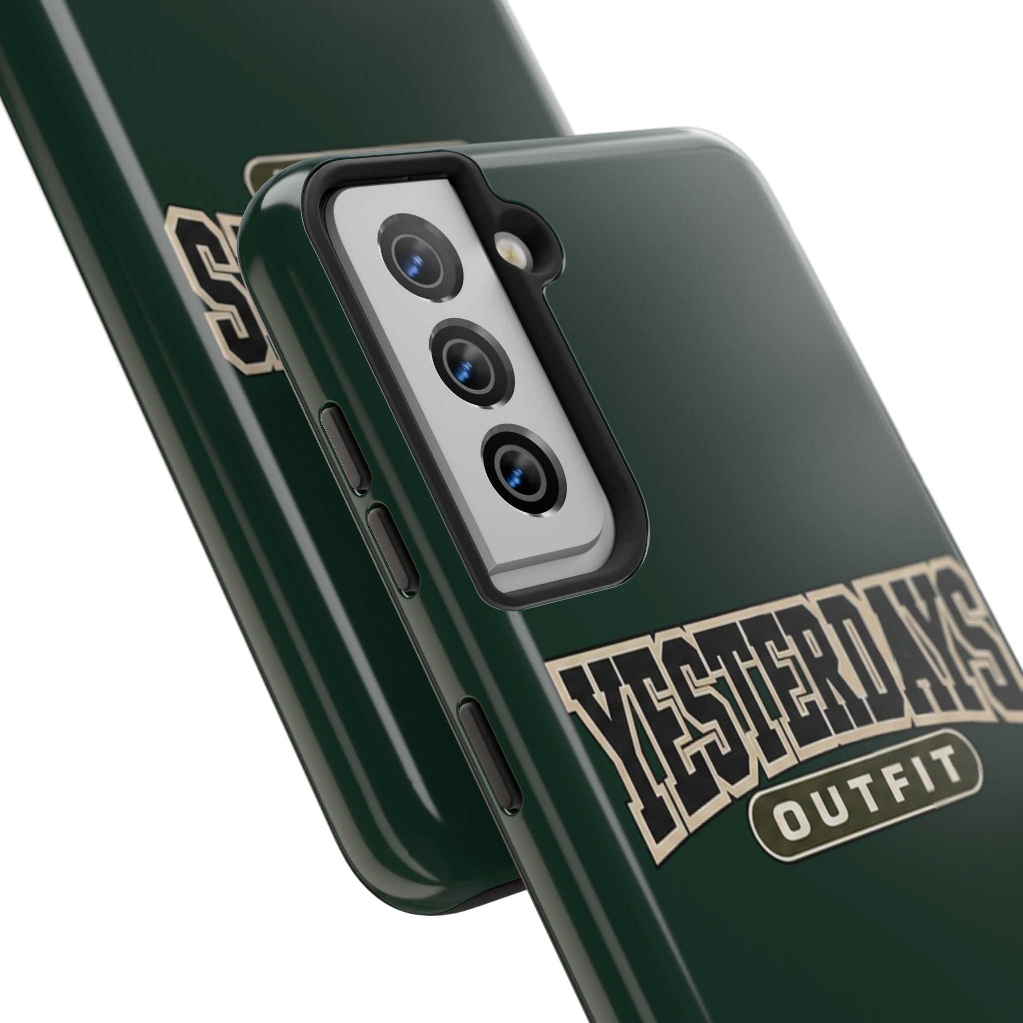 Yesterdays Outfit phone case | Retro collegiate logo, tough protective case
