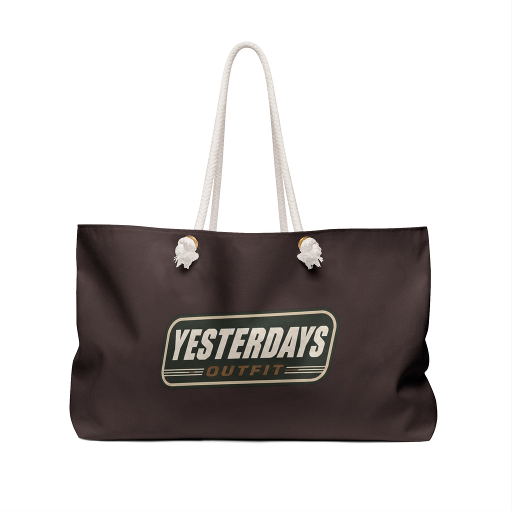 Yesterdays Outfit Logo Weekender Bag | Retro Flame Badge Tote
