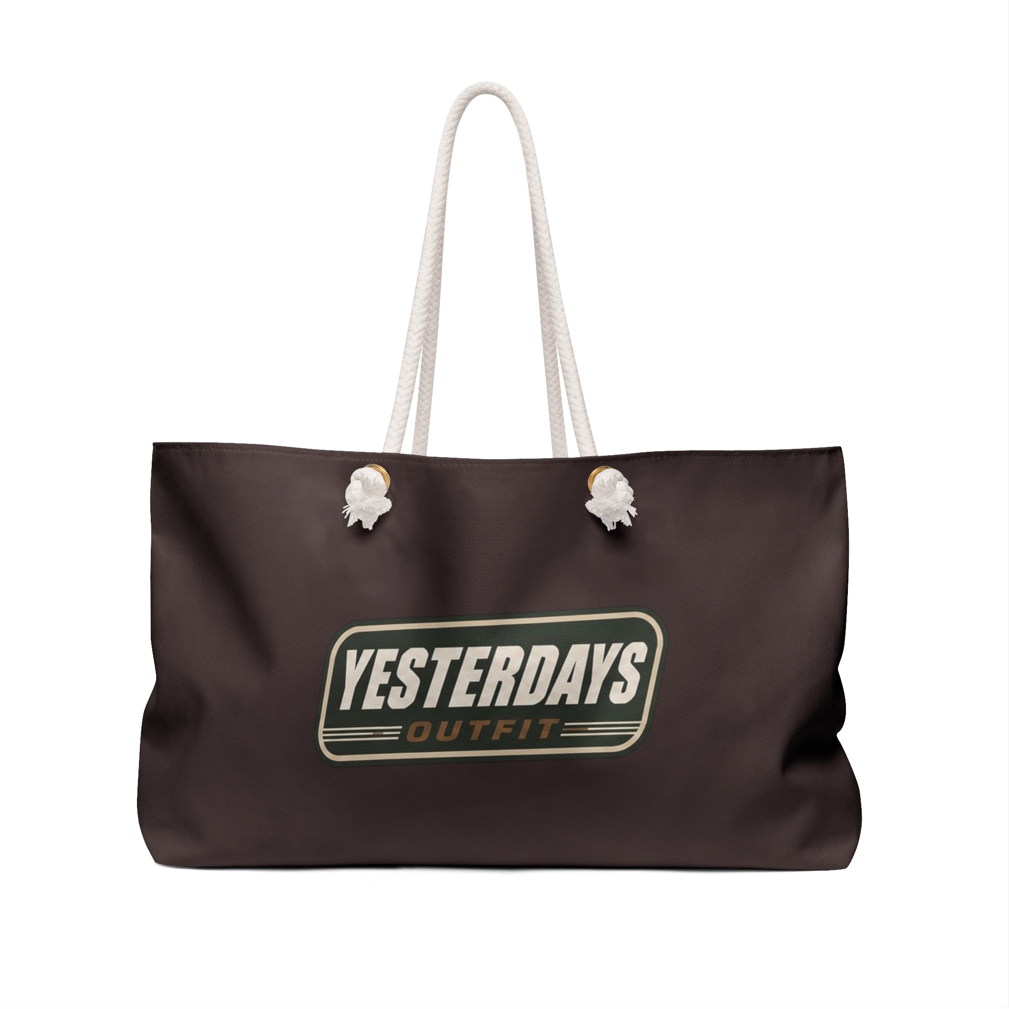 Yesterdays Outfit Logo Weekender Bag | Retro Flame Badge Tote