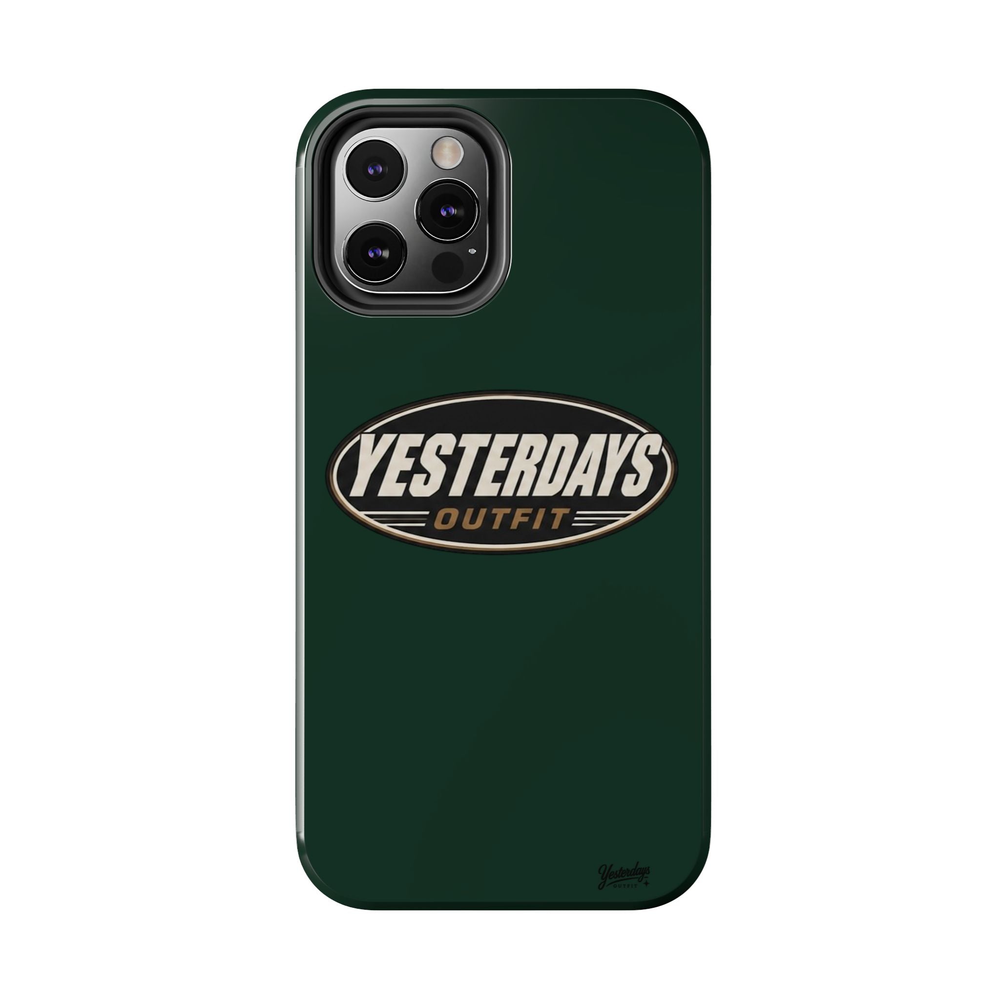 Yesterdays Outfit Logo Tough Phone Case | Retro Oval Badge, Dark Green