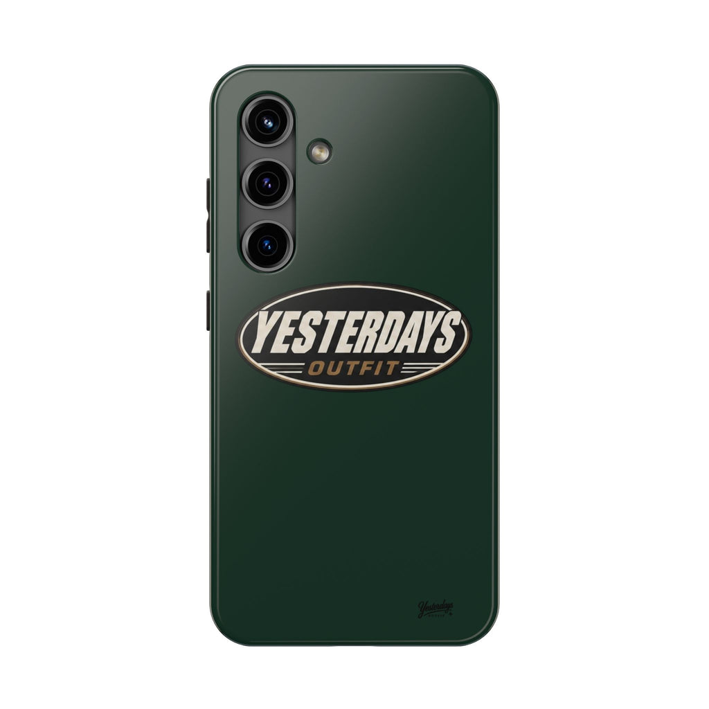 Yesterdays Outfit Logo Tough Phone Case | Retro Oval Badge, Dark Green