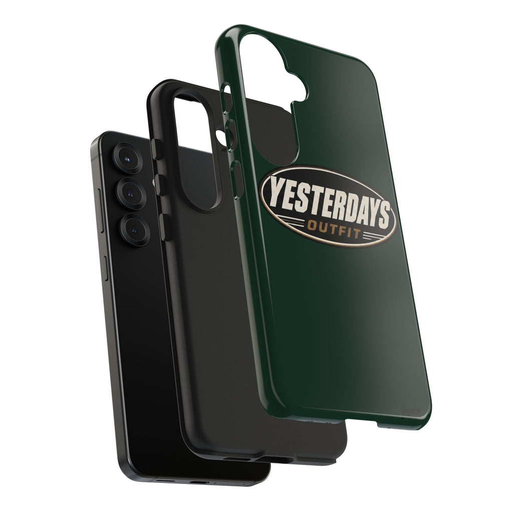 Yesterdays Outfit Logo Tough Phone Case | Retro Oval Badge, Dark Green