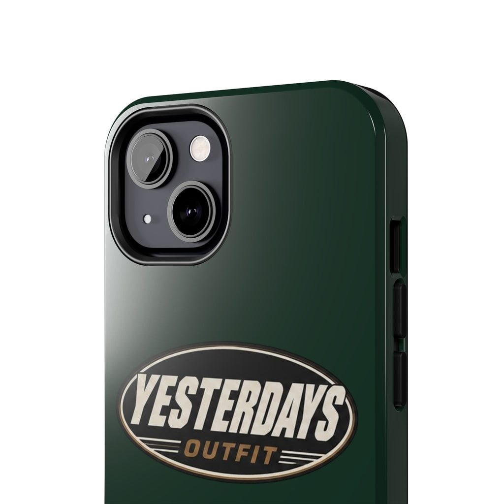 Yesterdays Outfit Logo Tough Phone Case | Retro Oval Badge, Dark Green