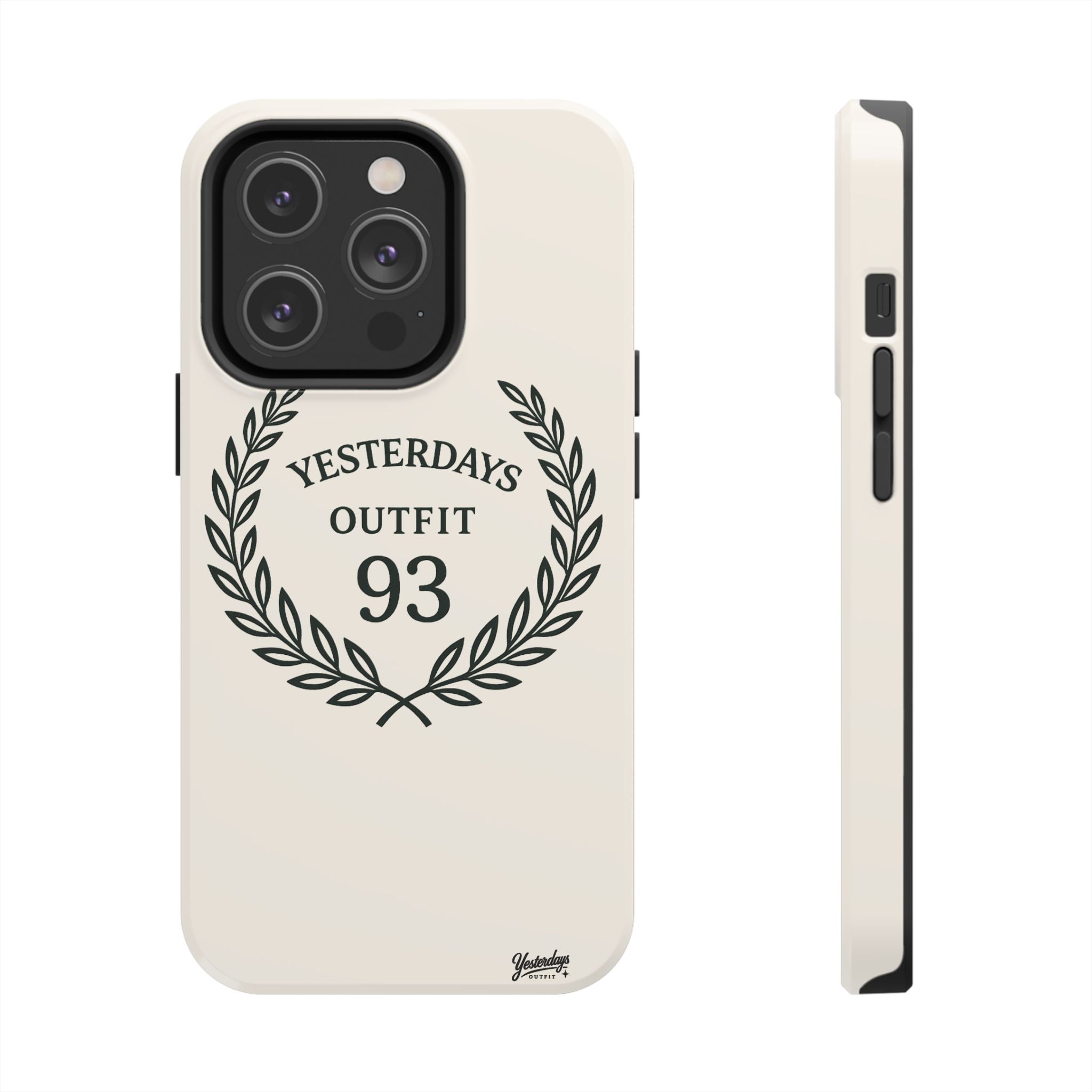 Yesterdays Outfit 93 phone case | laurel wreath graphic