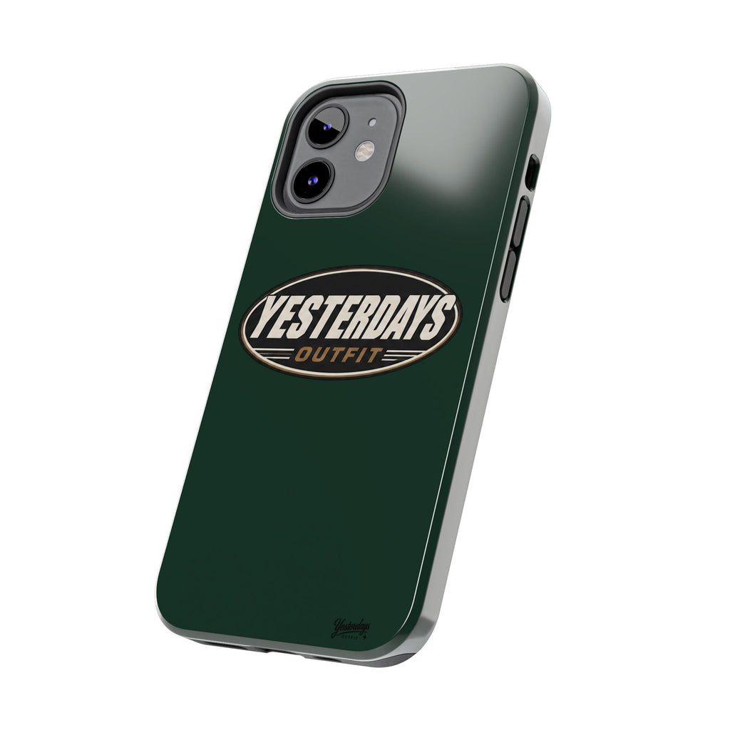 Yesterdays Outfit Logo Tough Phone Case | Retro Oval Badge, Dark Green