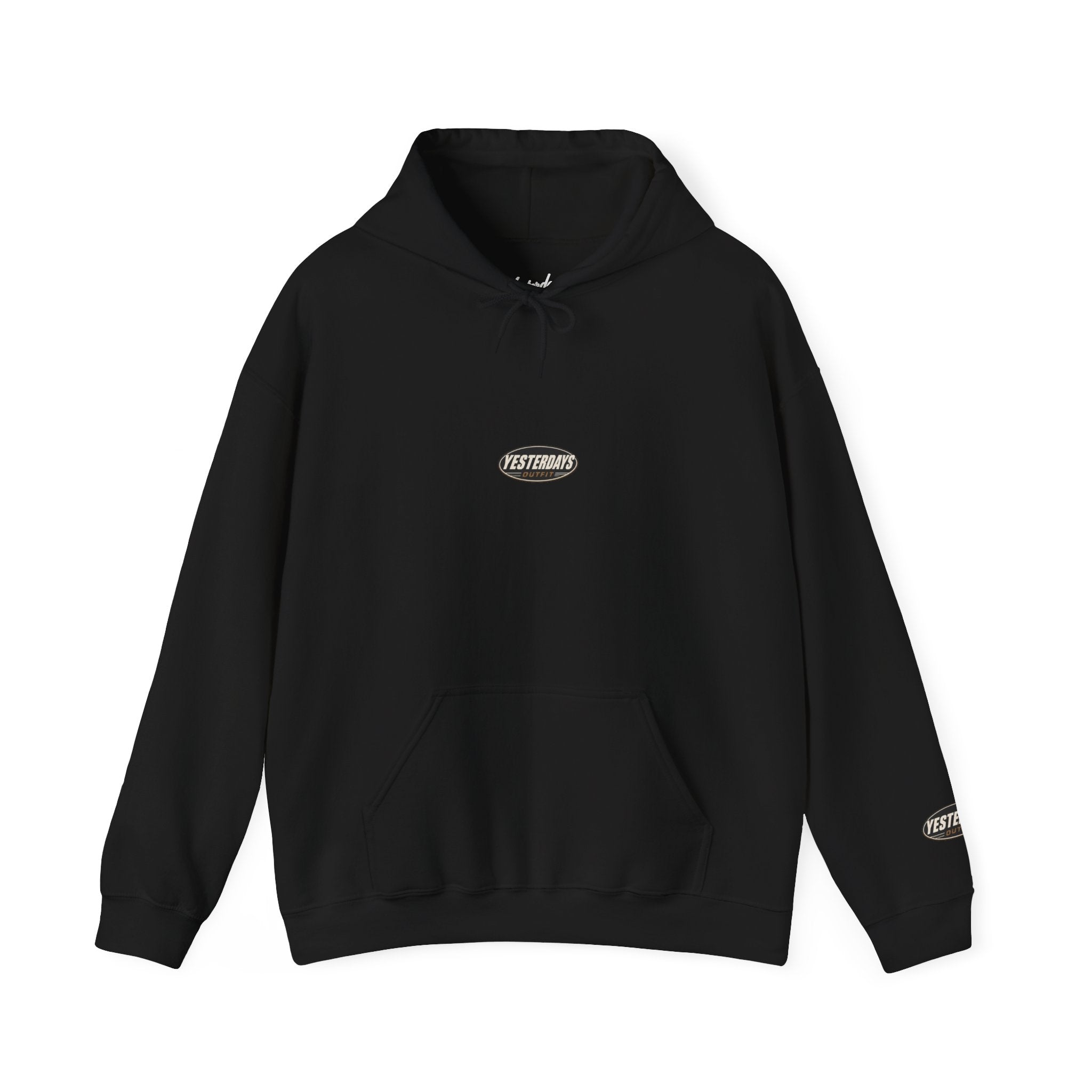 Small Oval Logo Hoodie | Minimal Graphic Front and Sleeve