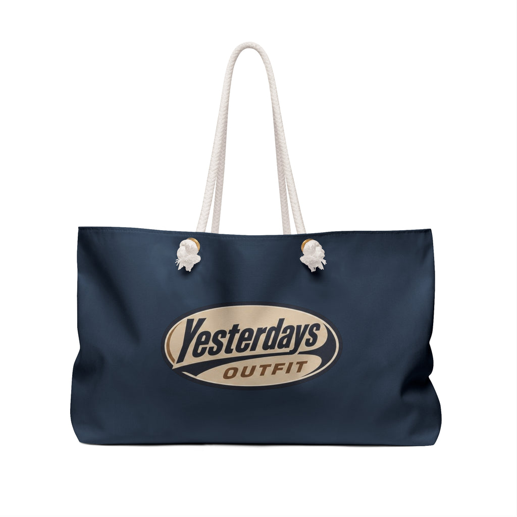 Yesterdays Outfit Logo Weekender Bag | Navy Canvas Travel Tote