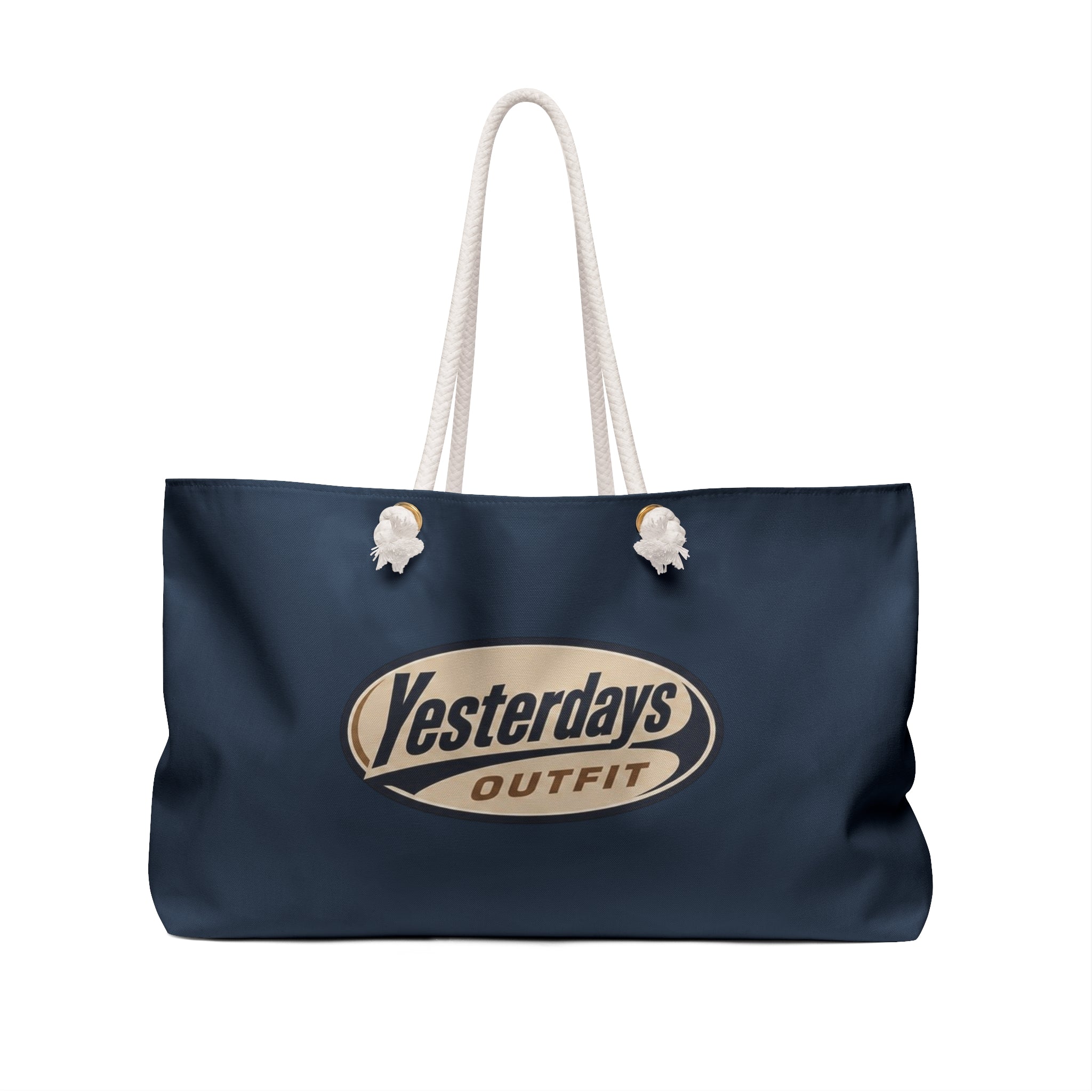 Yesterdays Outfit Logo Weekender Bag | Navy Canvas Travel Tote