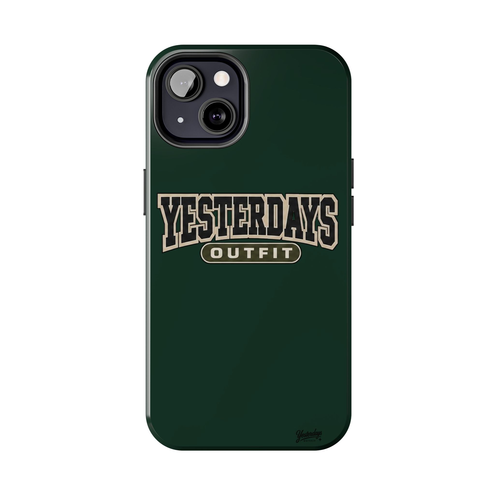 Yesterdays Outfit phone case | Retro collegiate logo, tough protective case