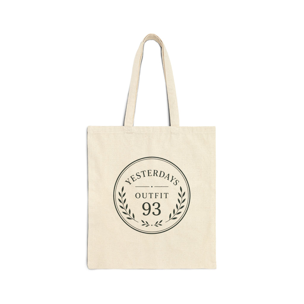 Yesterday’s Outfit 93 Tote | Cotton Canvas Tote Bag, Laurel Wreath Design