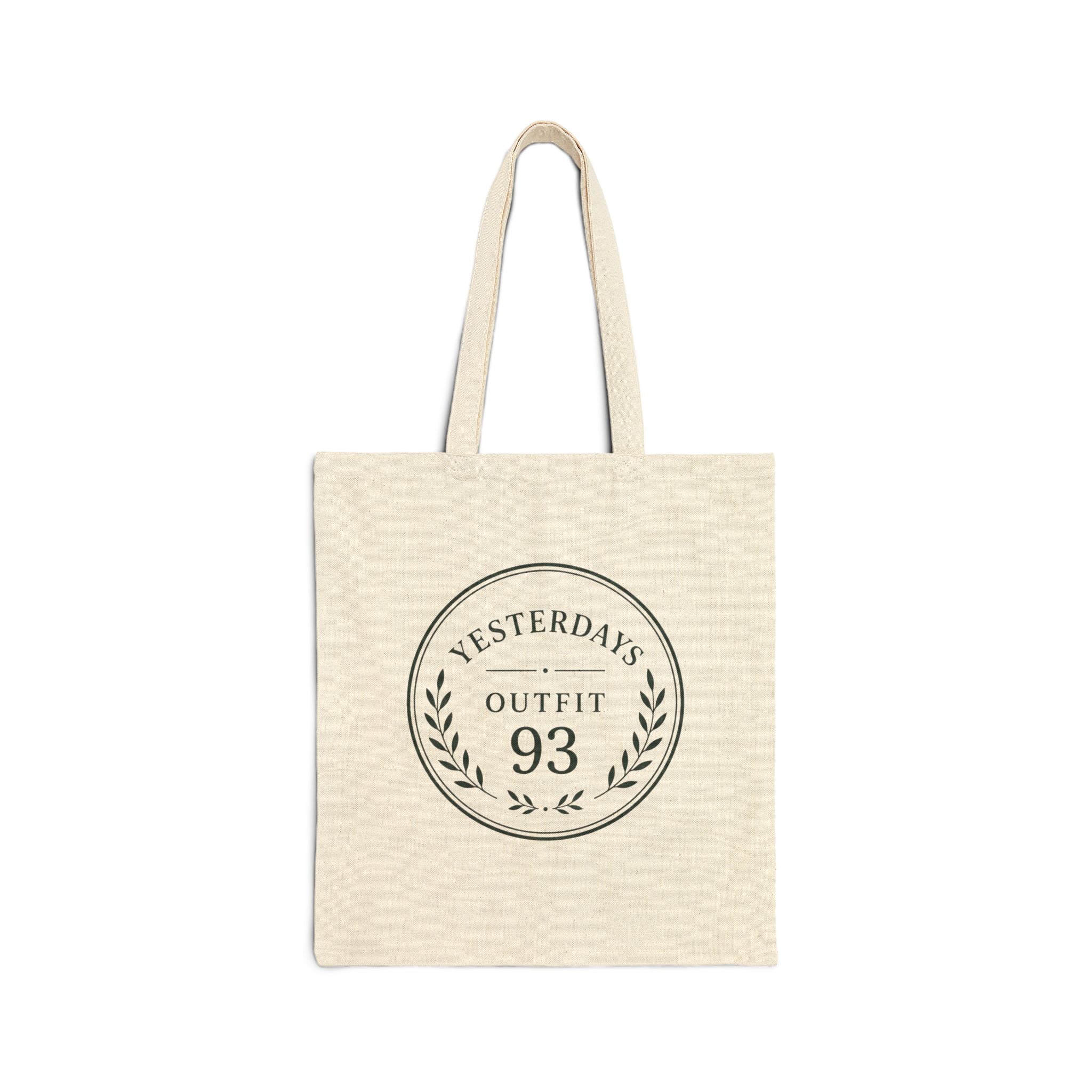 Yesterday’s Outfit 93 Tote | Cotton Canvas Tote Bag, Laurel Wreath Design