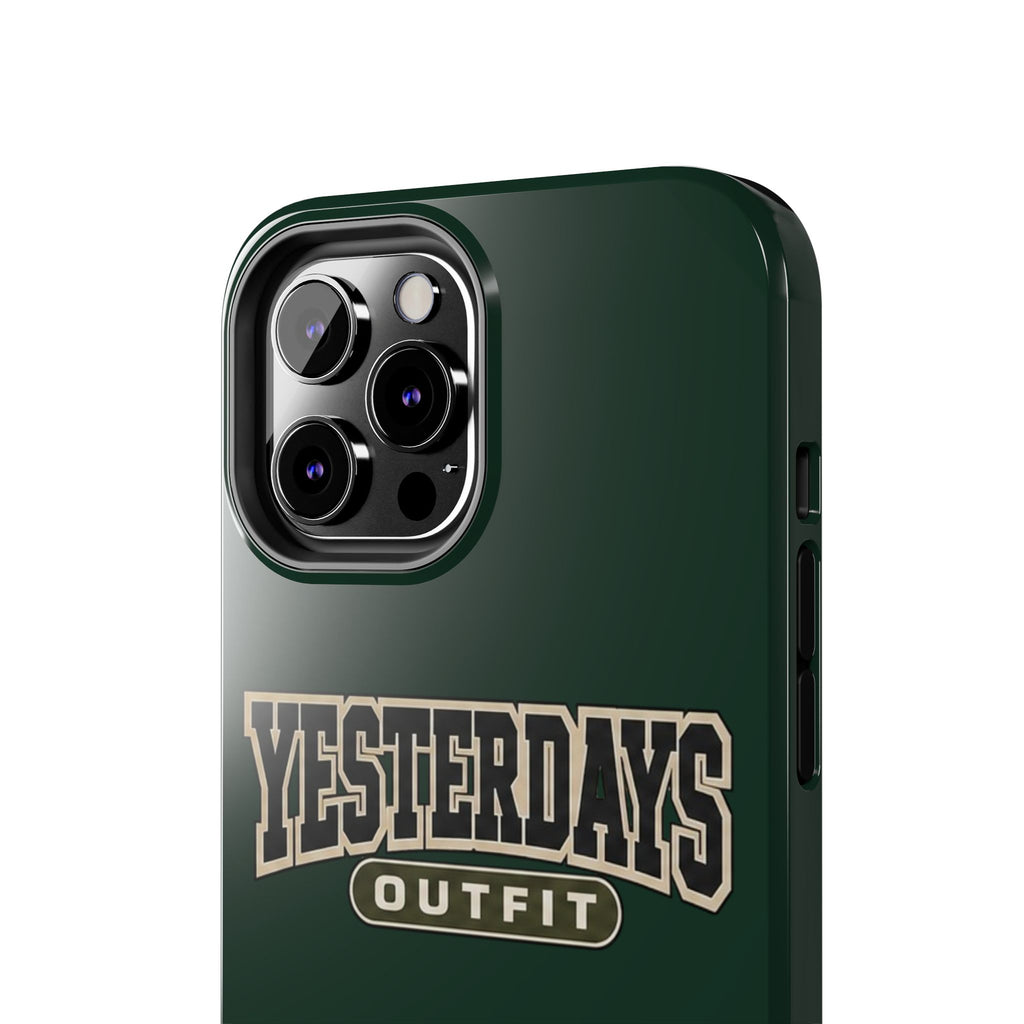 Yesterdays Outfit phone case | Retro collegiate logo, tough protective case