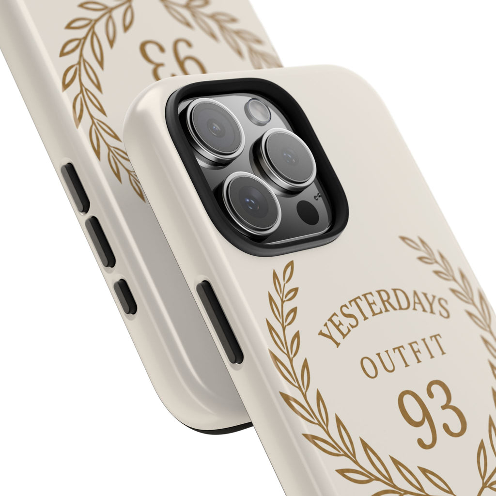 Yesterdays Outfit 93 phone case | laurel wreath vintage number design