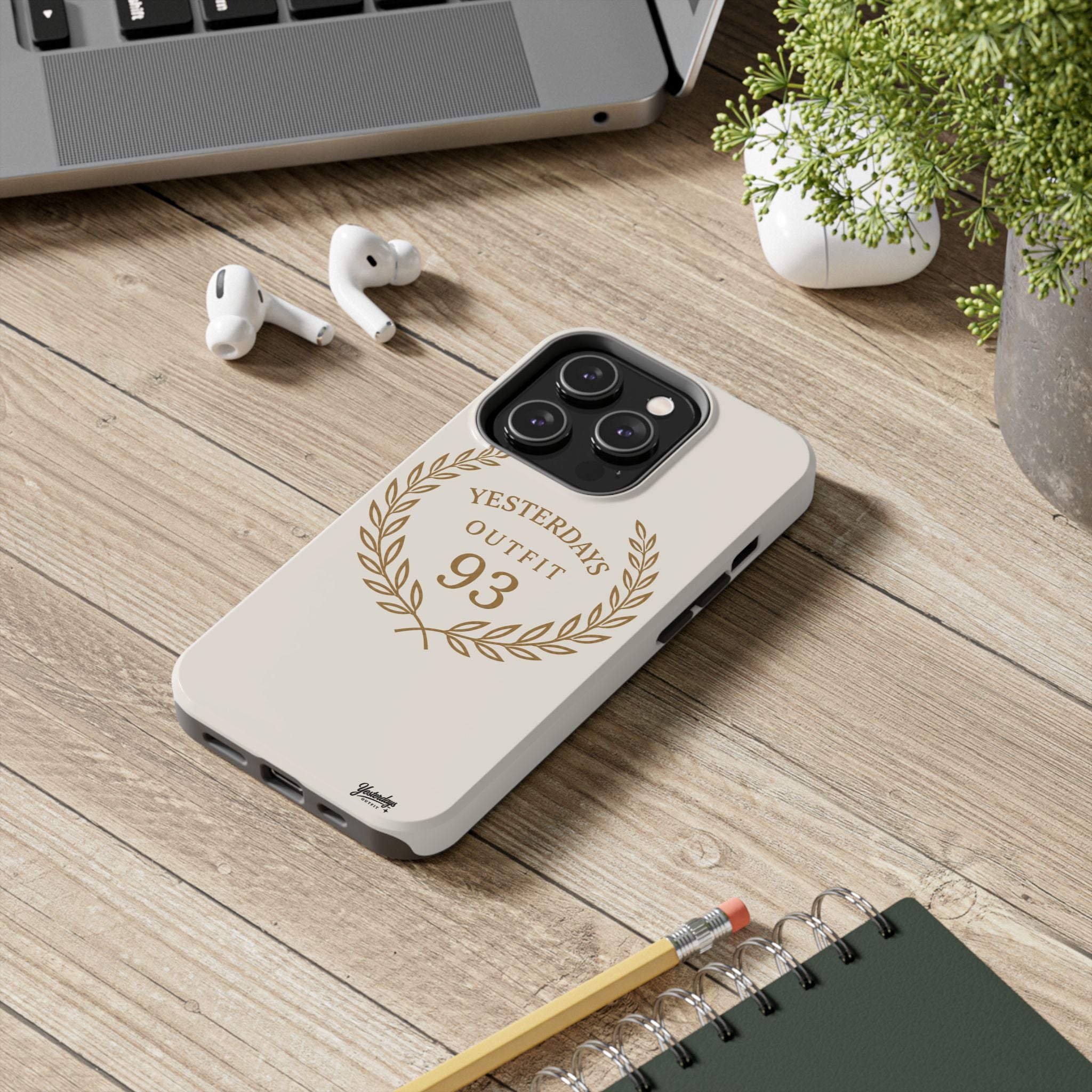 Yesterdays Outfit 93 phone case | laurel wreath vintage number design